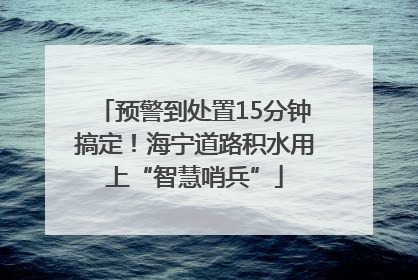 预警到处置15分钟搞定！海宁道路积水用上“智慧哨兵”